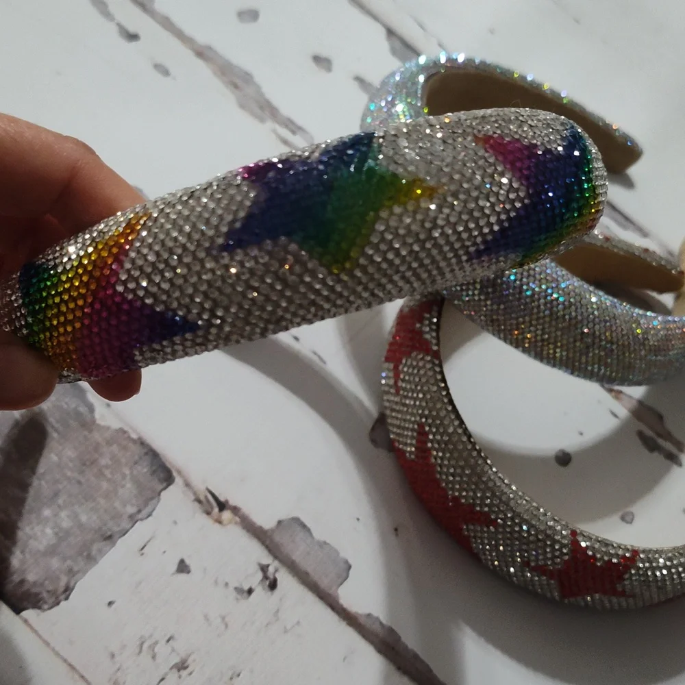 Colorful Crystal-Embellished Headbands Bling Headbands - Picture 2 of 4